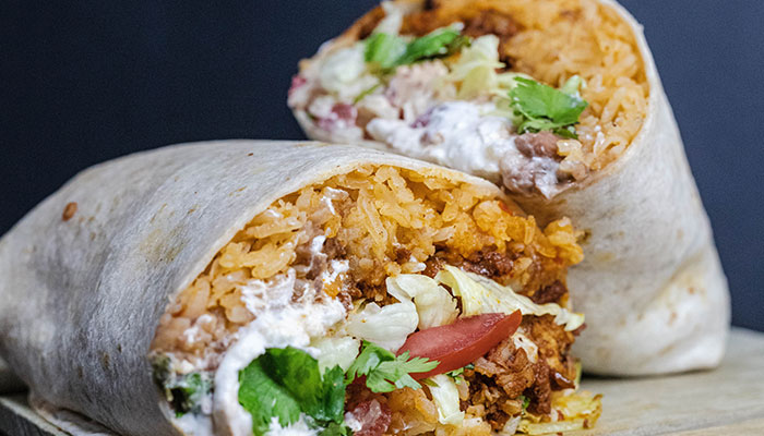 Massive Bravo Burrito from Taquira Bravo food truck Massive Bravo Burrito from Taquira Bravo food truck
